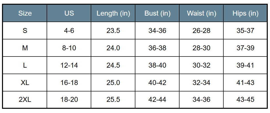 Sizing Chart